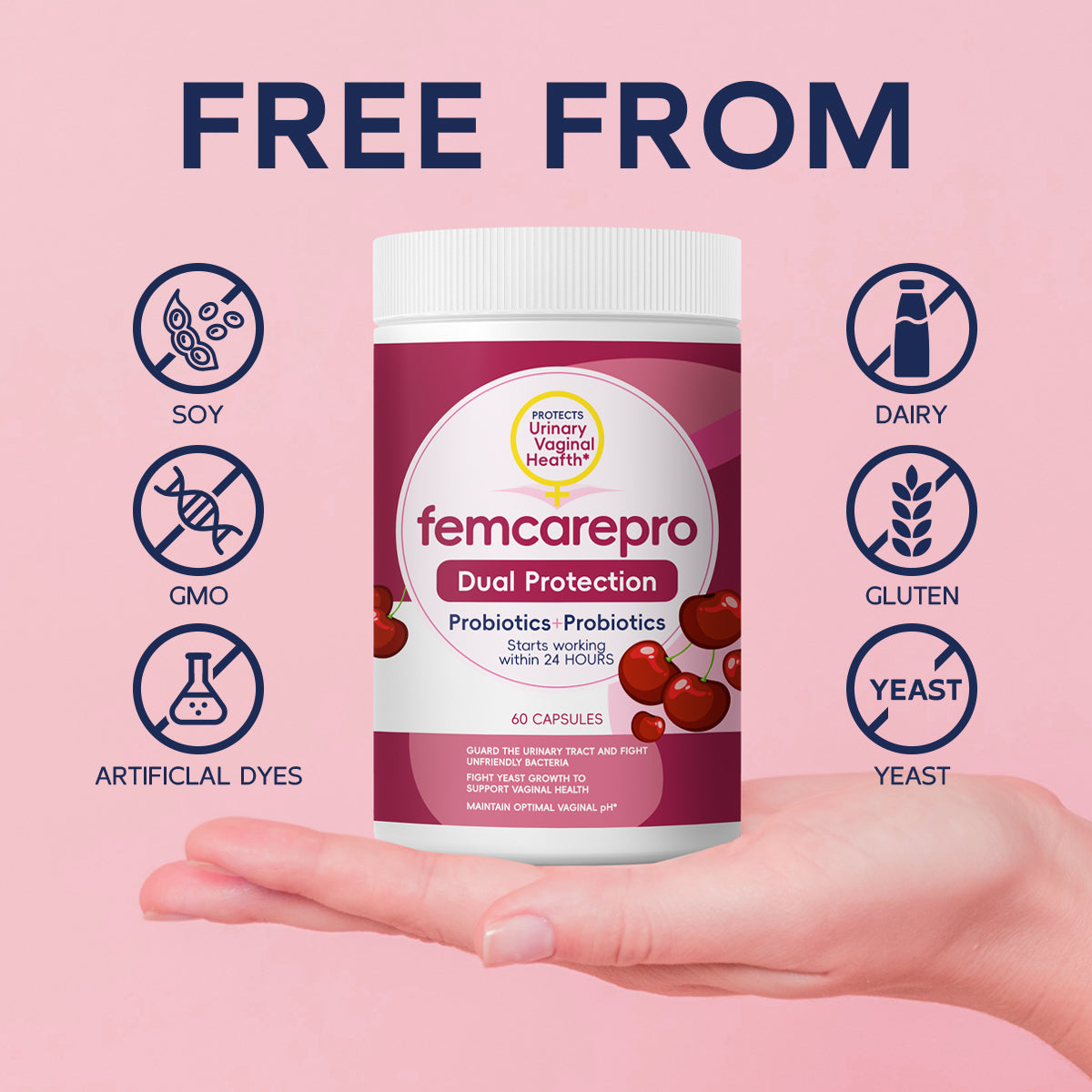 Femcarepro® Dual Protection Urinary + Vaginal Support Capsules